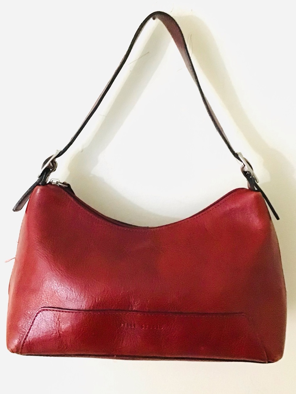 Wilsons Leather Pelle Studios Claret Red Leather Hobo Shoulder Bag